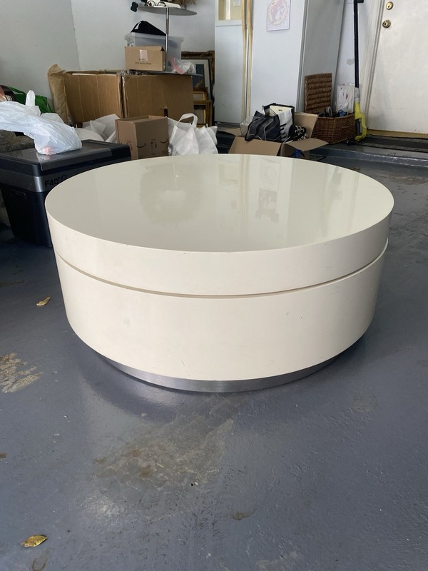 Modern circular swivel coffee table mid late 20th century unmarked
