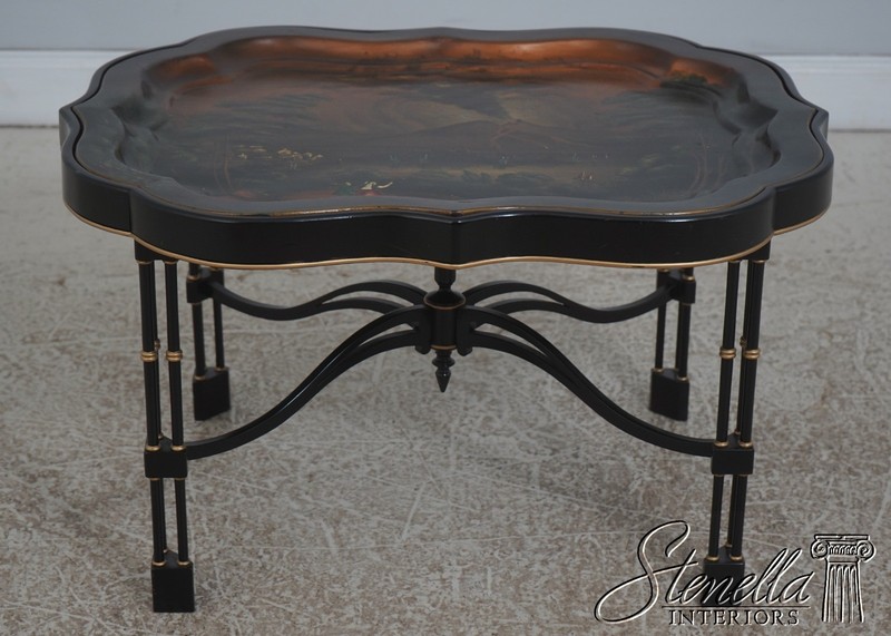 72806: MAITLAND SMITH Painted Chinoiserie Tray Coffee Table gallery