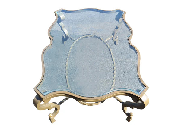 Gilbert Poillerat Iron and beveled glass Antique Coffee Table. **FREE SHIPPING gallery