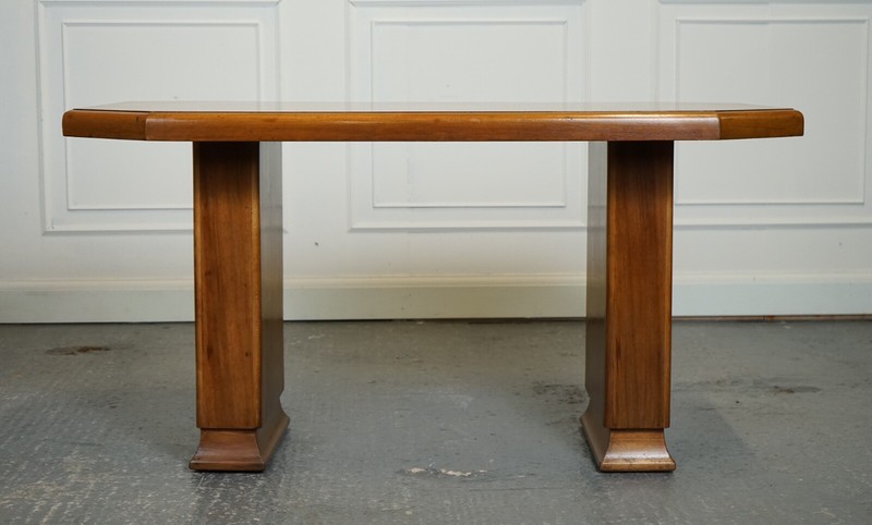 VINTAGE ART DECO WALNUT DINING TABLE 4 TO 6 PERSON J1 gallery