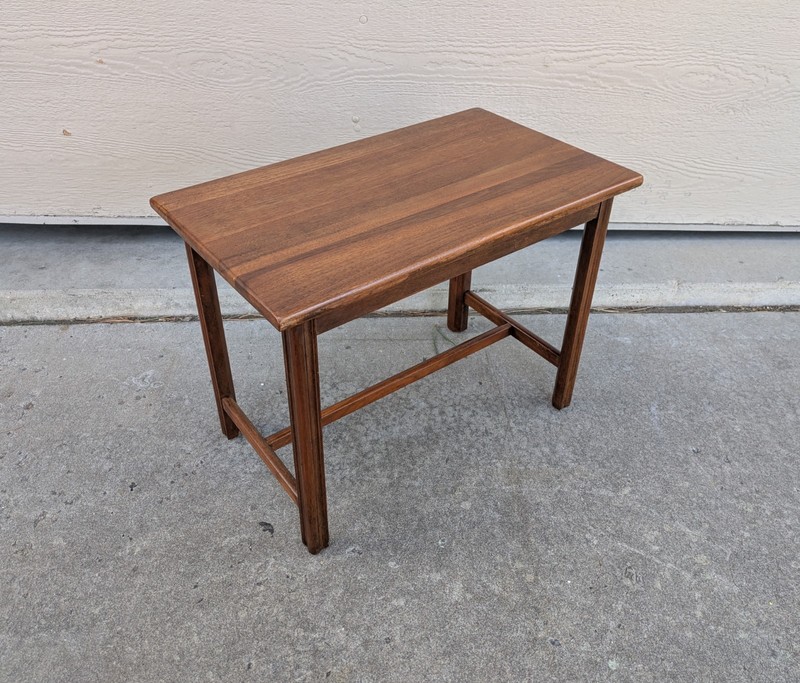 Vintage Mid Century Modern Rustic Walnut Wood Side Table or Piano Bench K23