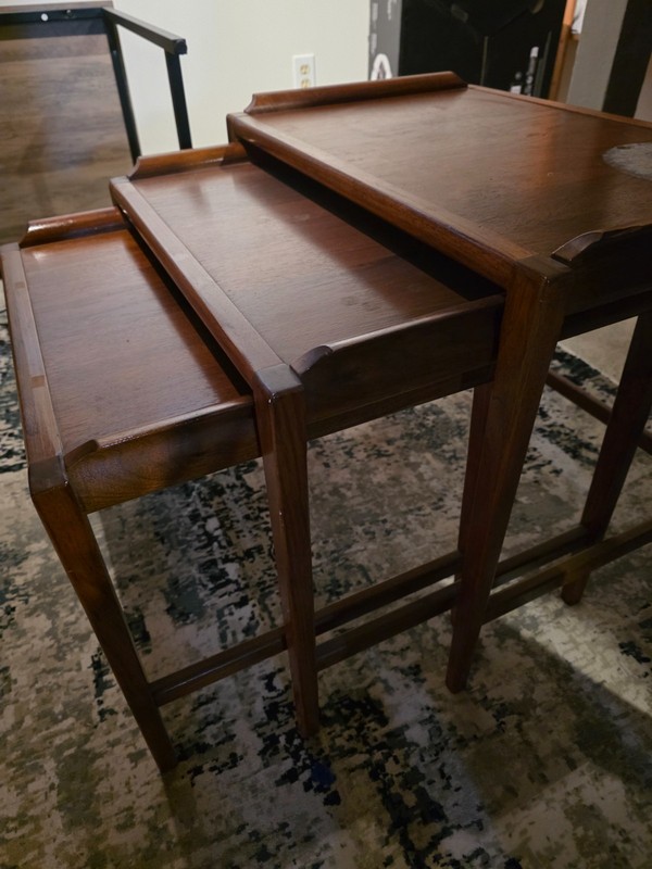 Mid-Century Danish Modern solid walnut Nesting Tables – Set of 3