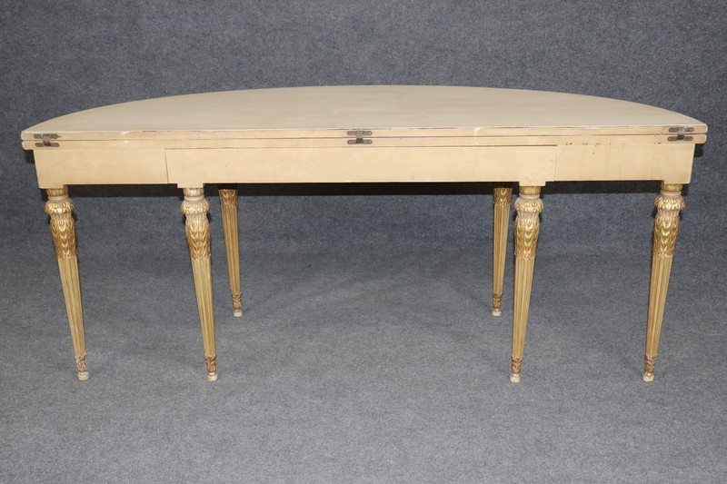 1940's Maison Jansen Louis XVI Directiore Style Painted Flip Top Console Table gallery