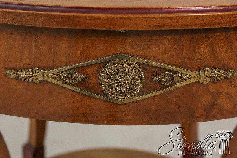 L58592: Round French Neoclassical Design Round Marble Top Lamp Table gallery