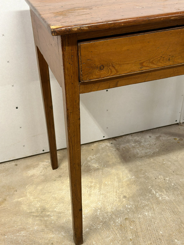 Antique southern table end console yellow pine country Sheraton gallery