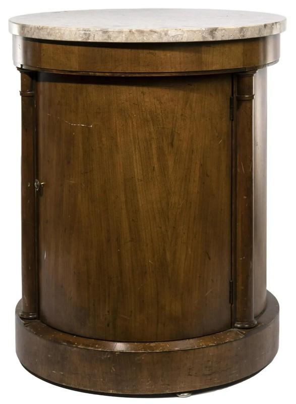 Baker Mahogany Barrell Marble Top Table Baker Furniture gallery