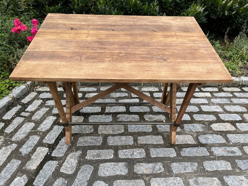 Adjustable Reclaimed Oak And Iron Drafting Table gallery