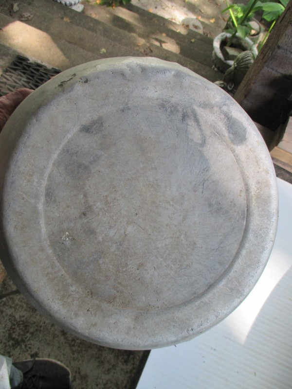 Large Antique Rustic Aluminum Ware Wood Bail Handle Pot-great for Flower Pot gallery