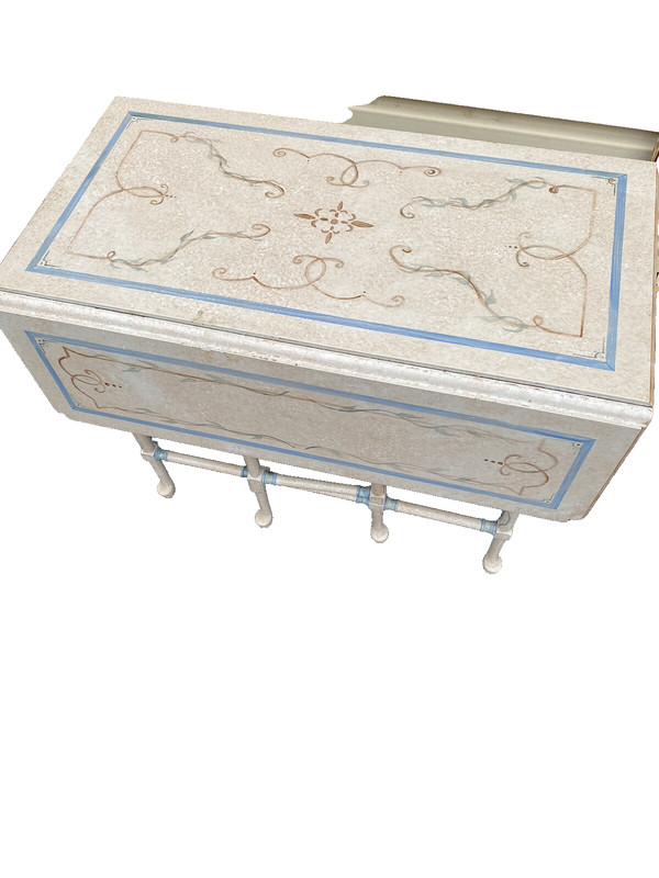66040 Hand Painted Drop Leaf Coffee / End Table Stand gallery