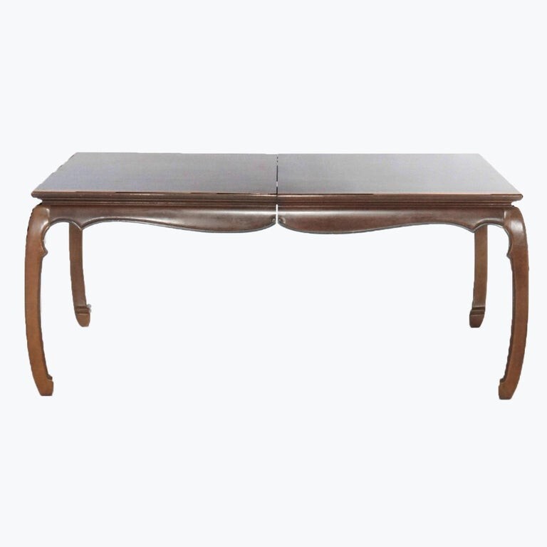 Chinese Chippendale Burl & Mahogany Dining Table 20thC gallery