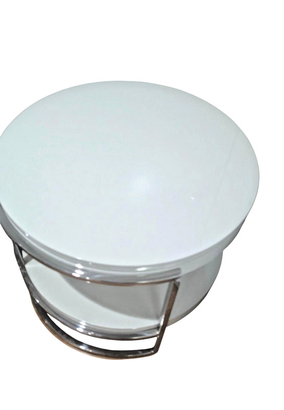 Contemporary Mitchell Gold Bob Williams Lawson Round Set side Tables Lacquer gallery