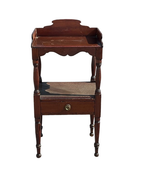Antique Sheraton Night Stand End Table Farm House 1820 Country Stand
