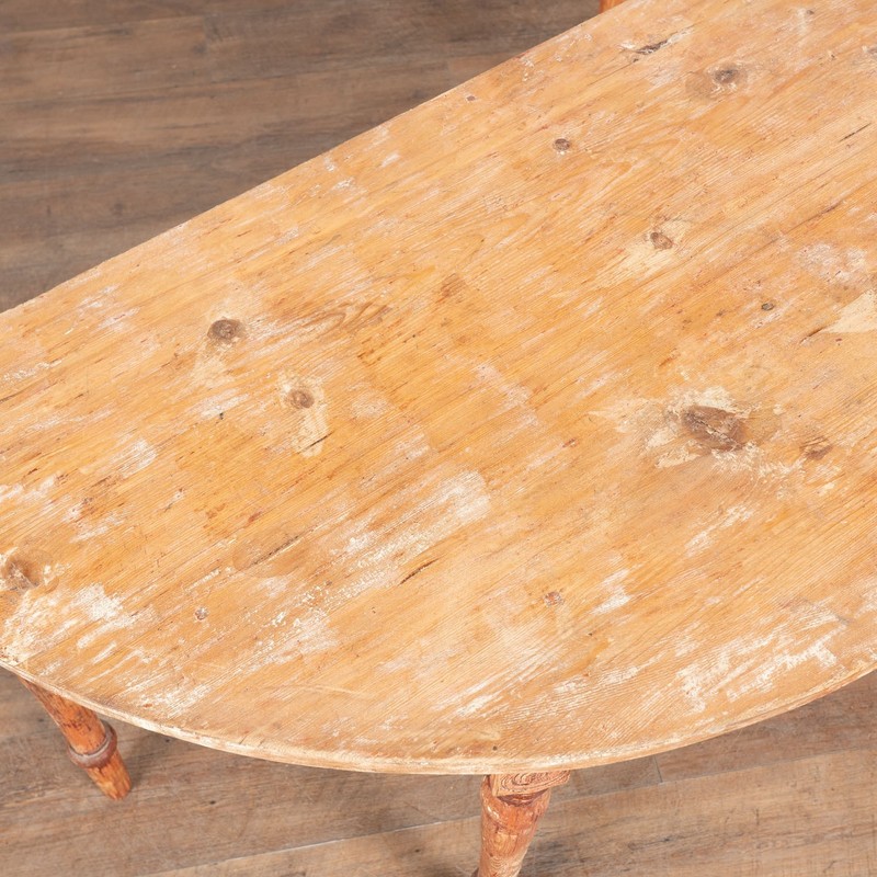 Late 19th Century Original Painted Swedish Pair of Demi Lune Console Tables gallery