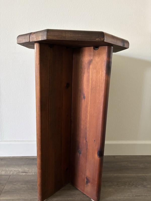 Antique Craftsman Style Wood Side Table "Puzzle Table" Solid Beautiful Wood gallery