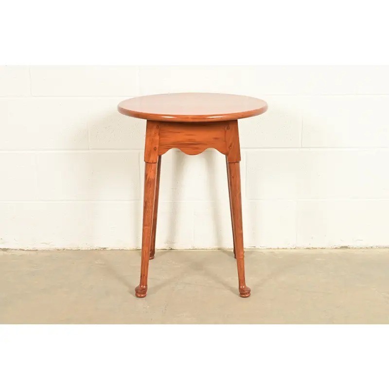 Ethan Allen Style Queen Anne Solid Walnut Tea Table or Occasional Side Table gallery