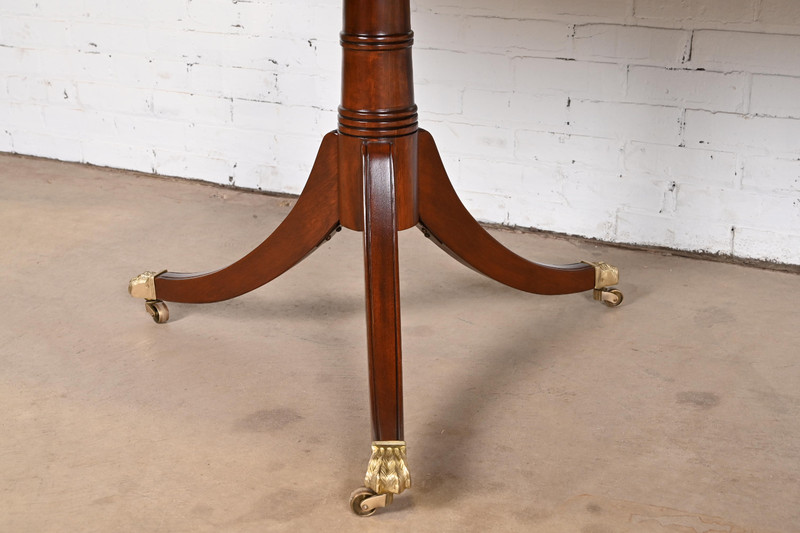 Stickley Georgian Mahogany Double Pedestal Extension Dining Table, Refinished gallery
