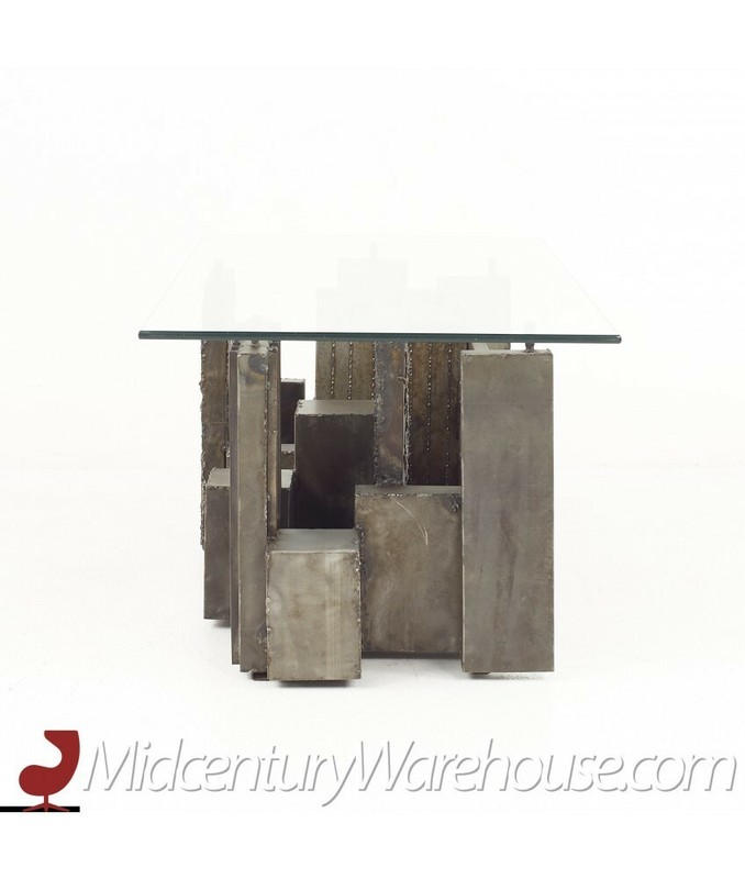 Paul Evans Style Mid Century Steel Coffee Table gallery