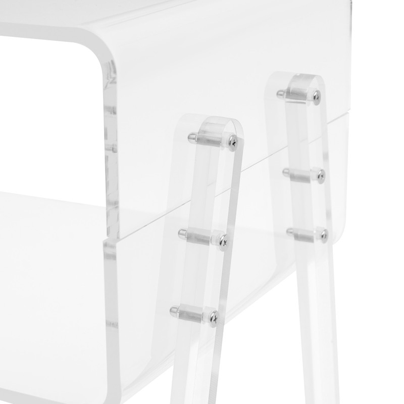 Clear Acrylic Side Table 33lbs Load Open Storage Nightstand for Bedroom Bedside gallery
