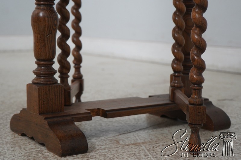 67966: BAKER Jacobean Style Oak Barely Twist Drop Leaf Table gallery