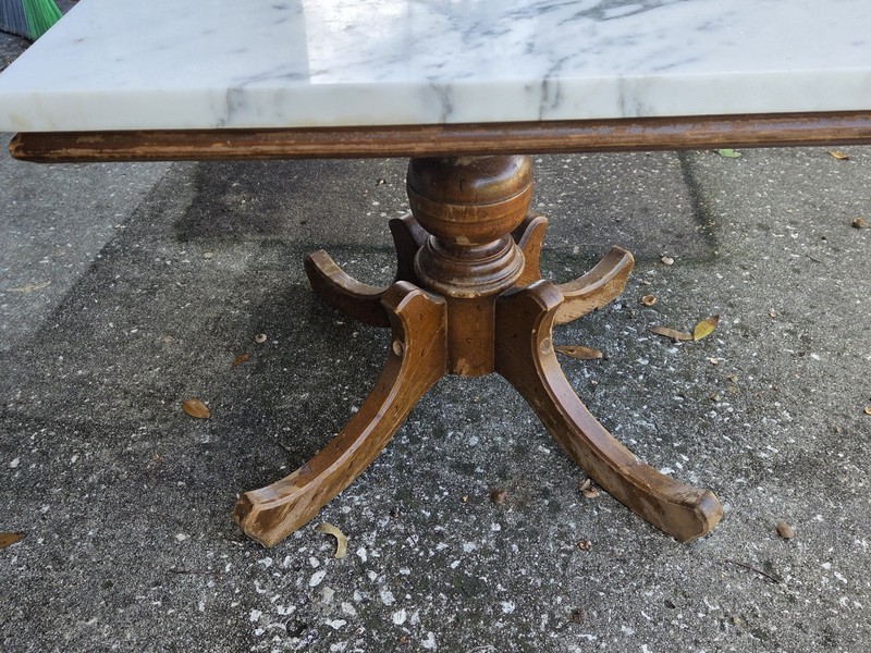Italian Marble Top Wooden Side Table gallery