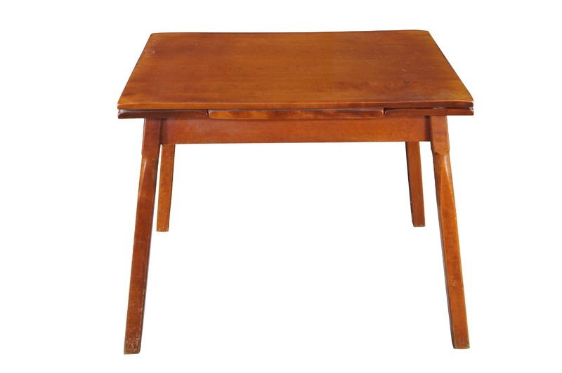 Mid Century Heywood Wakefield Maple Draw Leaf Extendable Dining Table MCM gallery