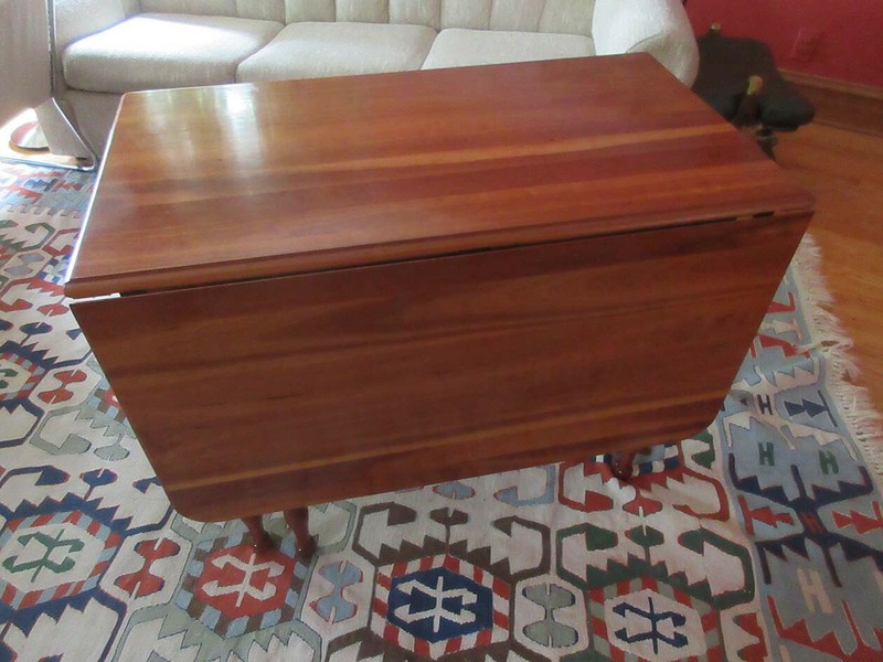 Vtg. Solid Cherry Drop Leaf Table, Well Made in U.S.A., High Quality, Sturdy