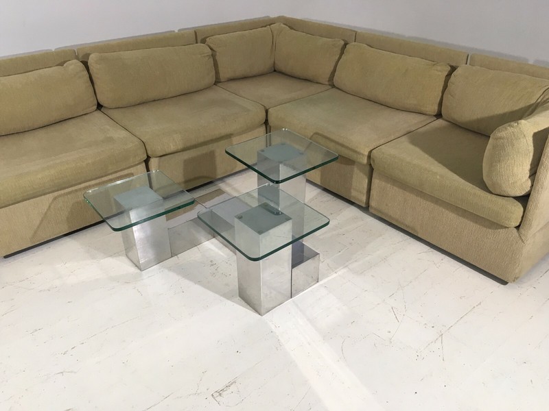 RARE Paul Mayen Habatat Cityscape 3 Tier Aluminum Table 60's Mid Century Modern gallery
