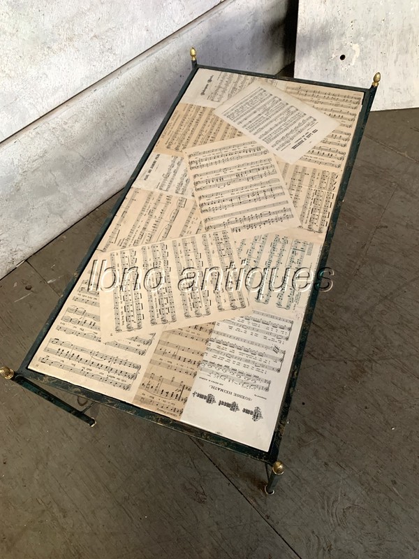 STEEL AND BRASS CUSTOM PATINA COFFEE OR SOFA TABLE. NEOCLASSICAL CHIC , L@@k!! gallery