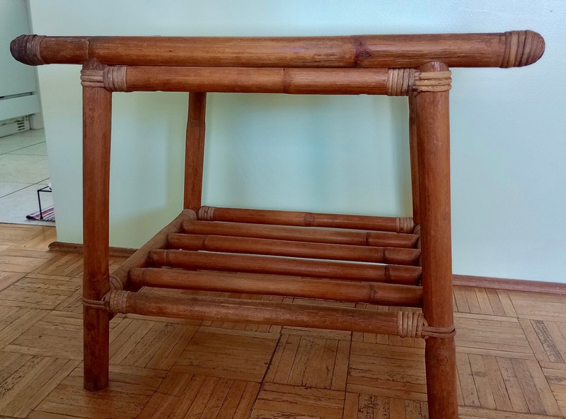 Restored Vintage Cane/Bamboo End Table gallery
