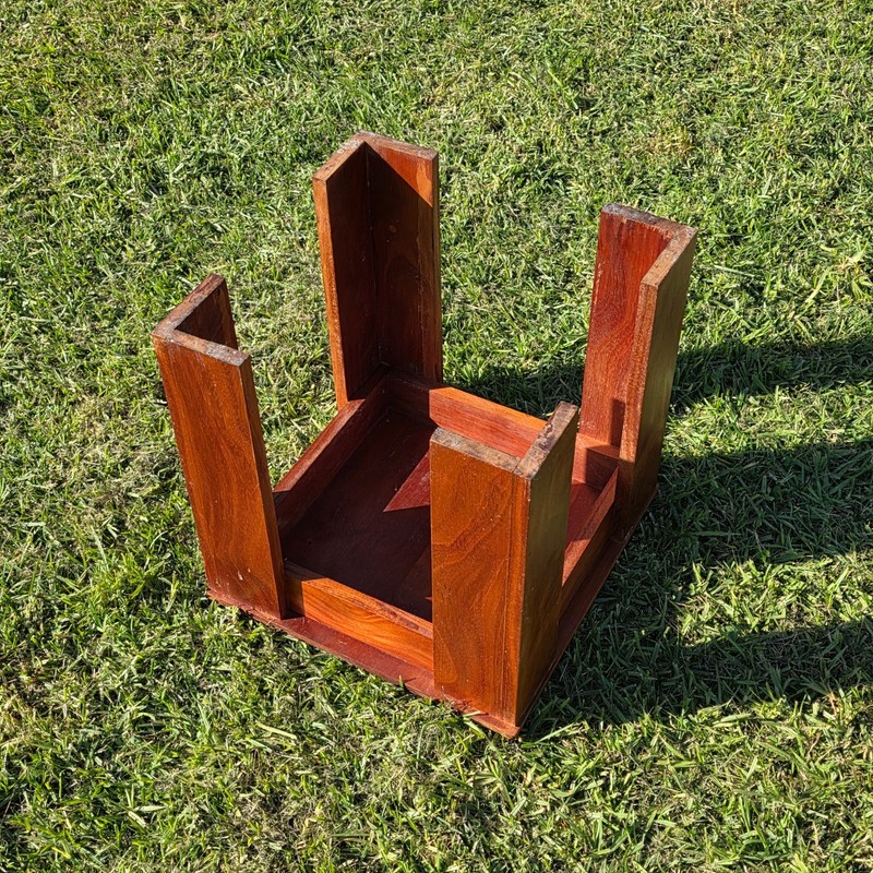 Vintage Solid Mahogany Cube Side Table/Stool -Minimalist Modern Design 16" x 16" gallery