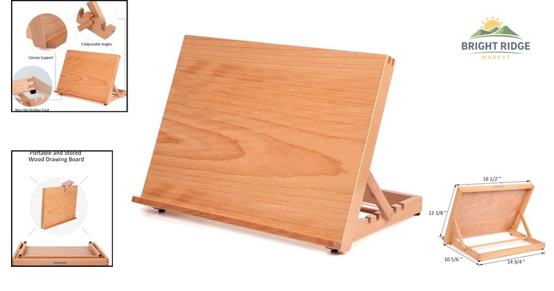 Lightweight Drawing Board Easel, 5 Adjustable Positions, Beech Wood Construction gallery