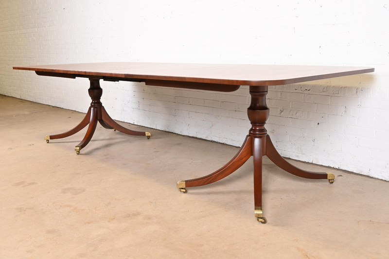 Kittinger Georgian Banded Mahogany Double Pedestal Extension Dining Table gallery