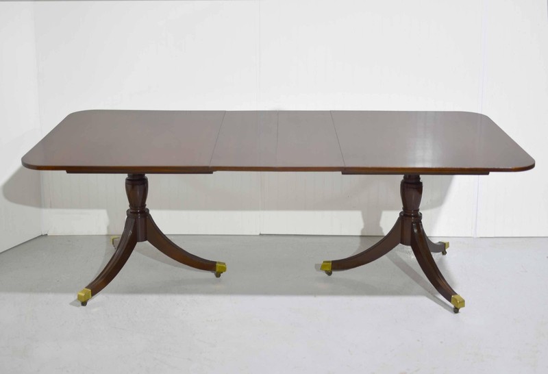 Mid Century Duncan Phyfe Style Dining table with Extensions 87in gallery