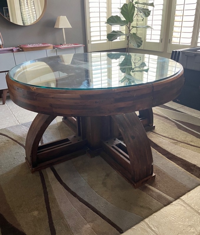 Wood Flat Belt Pulley Dining Table/Game Table gallery