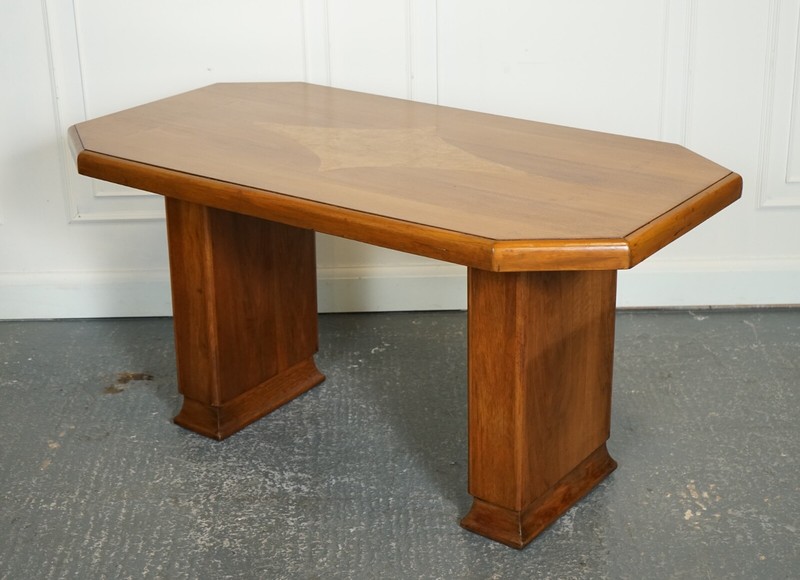 VINTAGE ART DECO WALNUT DINING TABLE 4 TO 6 PERSON J1 gallery