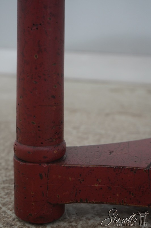 L73346: Round Red Painted Primitive Side Table gallery