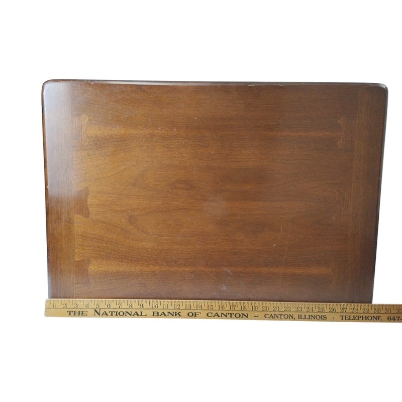 60s Walnut 2 Tier End Side Table Dovetail Inlay Lane Acclaim Family Tapered Legs gallery