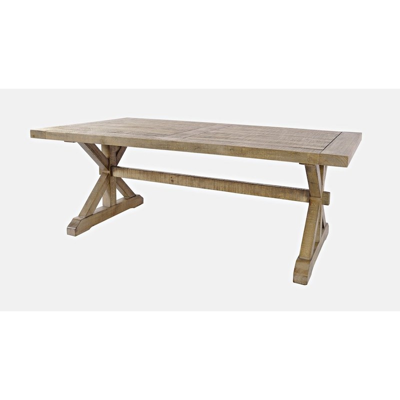 Carlyle Crossing Modern Rustic Distressed Solid Wood Coffee Table with Trestle gallery