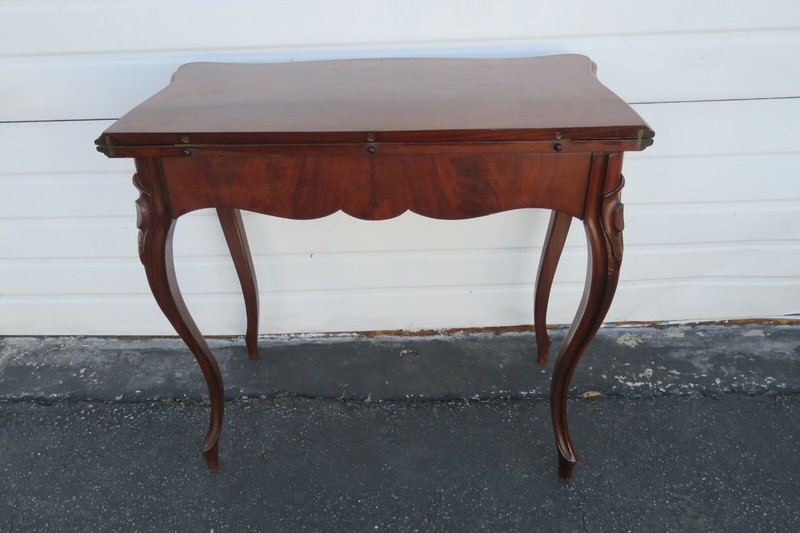 French Late 1800s Card Gaming Console Table 1860 gallery