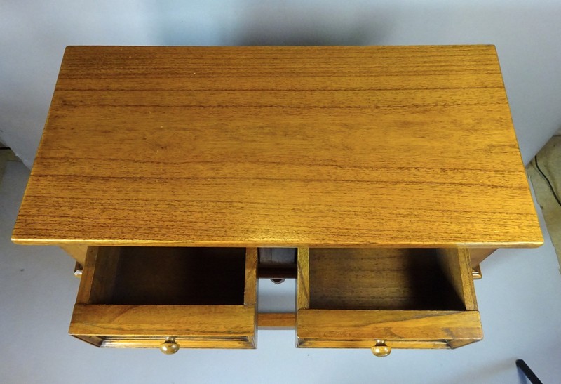 Antique Style Golden Oak Two Drawer Hall Console Table Excellent gallery