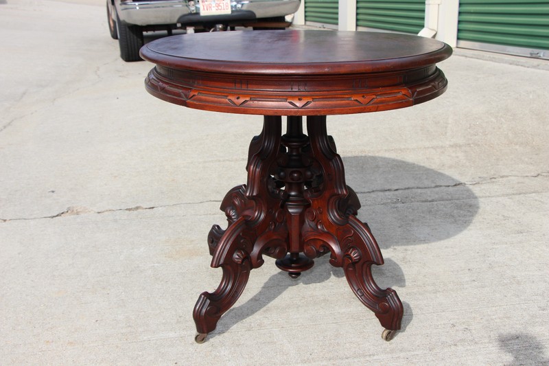 Magnificent Thomas Brooks Solid Walnut Large Victorian Center Table ~Ca.1870 gallery