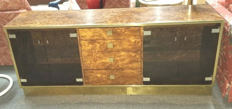 70's MODERN THOMASVILLE FOUNDERS CARPATHIAN ELM BAR CABINET CREDENZA BAUGHMAN
