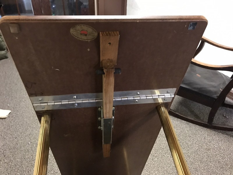 VTG MID CENTURY MODERN MCM WOOD LAMINATE BRASS WHEELED CART T.V. STEREO BAR ETC gallery