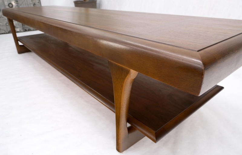 Mid-Century Modern Long Walnut Bench Coffee Table by Lane gallery