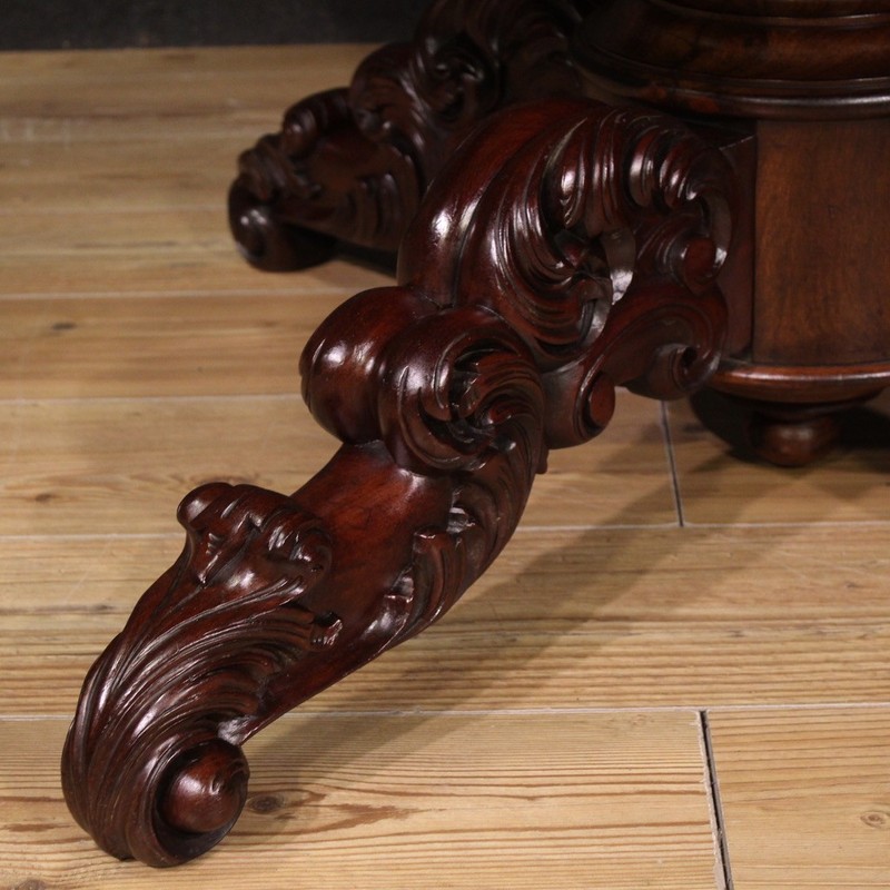 Extendable dining table great Dutch furniture in mahogany wood 19th century gallery