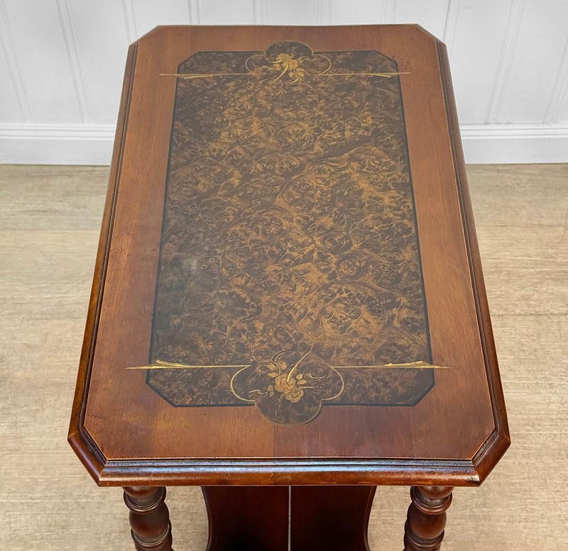 Antique Colonial Bird's Eye Maple Turned Occasional Table gallery