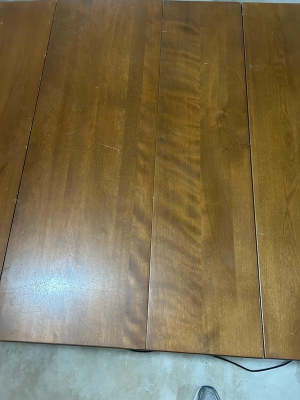 Vintage Ethan Allen Solid Maple & Birch Dinner Table w/ Protective Pad gallery