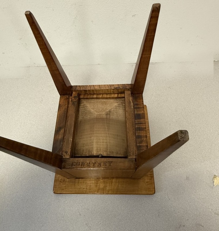 Miniature strong tiger maple table Contemporary . Strong tiger grain 2 drawers gallery