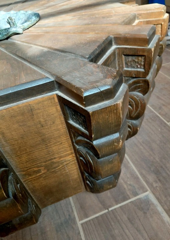 Spanish Revival Octagon Coffee Table Artes de Mexico Brutalist w/Ashtray/Brazier gallery