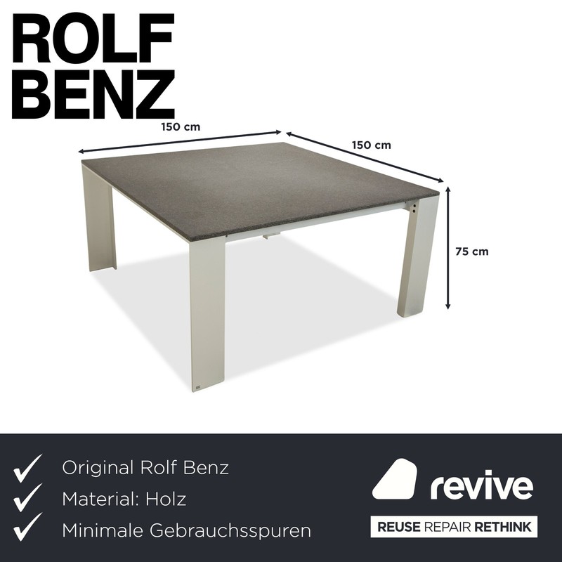 Rolf Benz Metal Dining Table Black Anthracite Granite Metal 150 X 150 X 75 Cm gallery